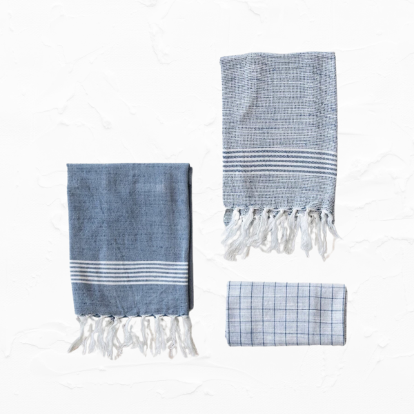Blue + White Tea Towels (set of 3)