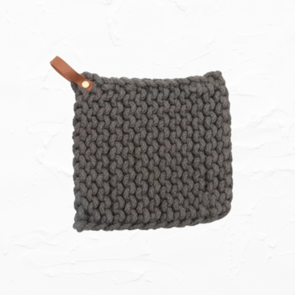 Crocheted Pot Holder with Leather Loop - Image 5