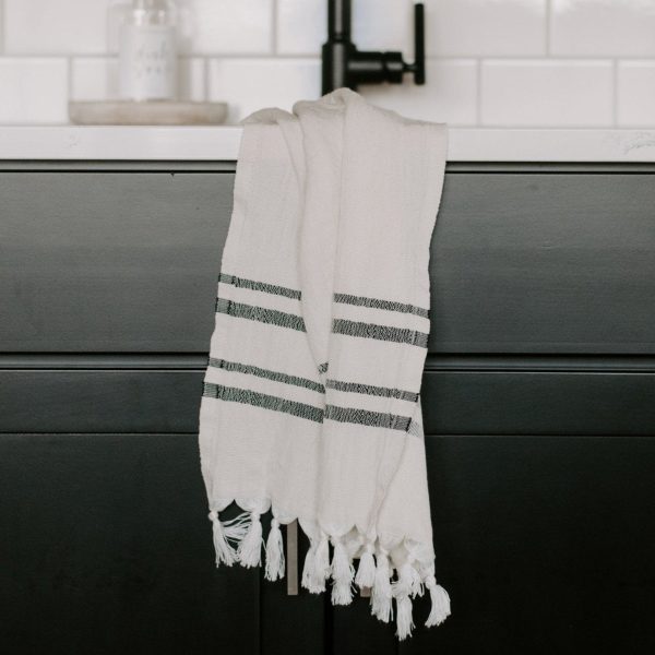 Turkish Cotton + Bamboo Hand Towel - Two Stripe - Image 6