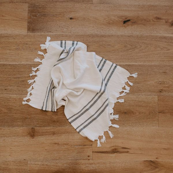 Turkish Cotton + Bamboo Hand Towel - Two Stripe - Image 4