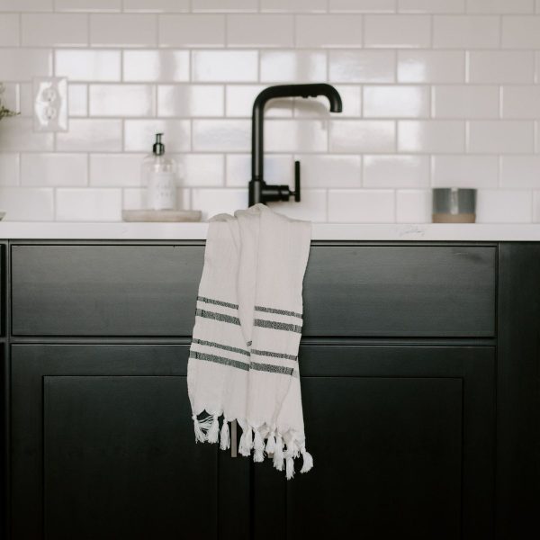 Turkish Cotton + Bamboo Hand Towel - Two Stripe - Image 5