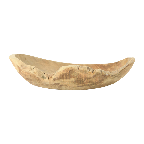 Raw Edge Teak Wood Bowl - Image 4