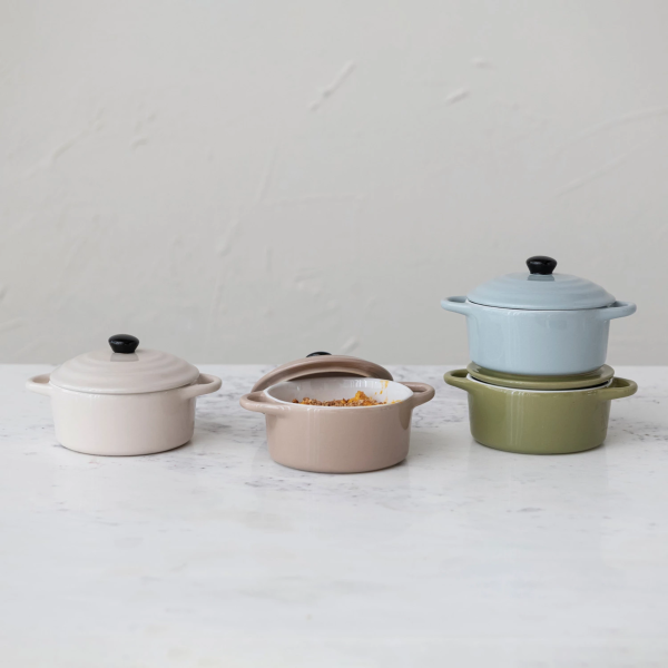 Stoneware Mini Lidded Baker - Image 2