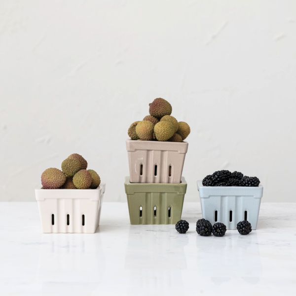 Textured Stoneware Berry Basket - Image 2